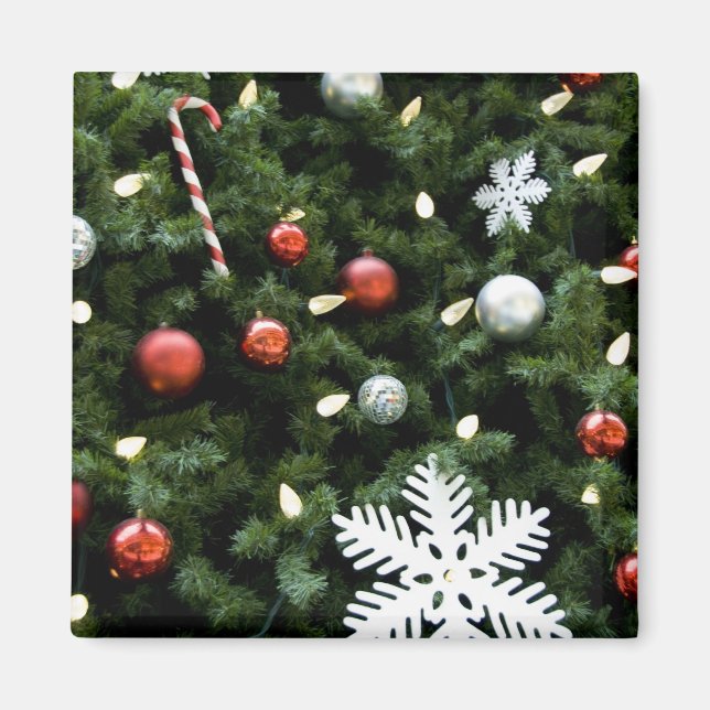 Aimant Amérique du Nord. Décorations de Noël sur arbre. 4 (Devant)