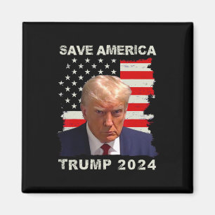 Aimant Amérique Libérez Trump Mug Shot 2024 drapeau améri