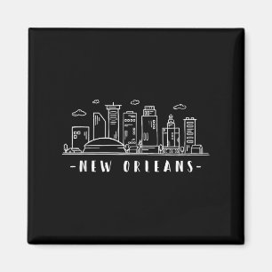 Aimant Amérique Louisiane Nouvelle-Orléans Skyline Silhou