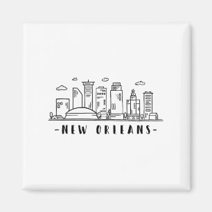 Aimant Amérique Louisiane Nouvelle-Orléans Skyline Silhou