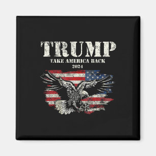 Aimant Amérique Retour US Drapeau Américain Trump 2024 Ho