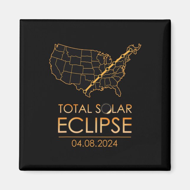 Aimant Amérique Total Éclipse Solaire Avril 8 2024 Usa Ca (Devant)