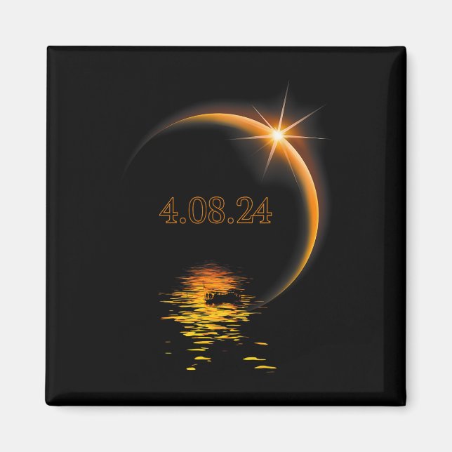 Aimant Amérique Totalité 04 08 24 Total Éclipse Solaire 2 (Devant)