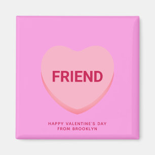 Aimant Ami conversation rose coeur Saint Valentin
