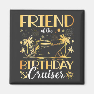 Aimant Ami du Carré de vacances de croisière d'anniversai