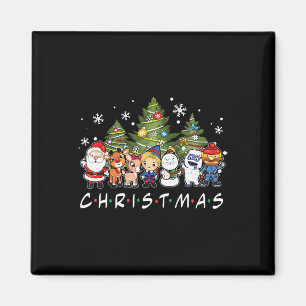 Aimant Amis de Noël Santa Rudolph Bonhomme de neige Famil