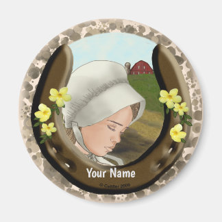 Aimant Amish Horseshoe Girl