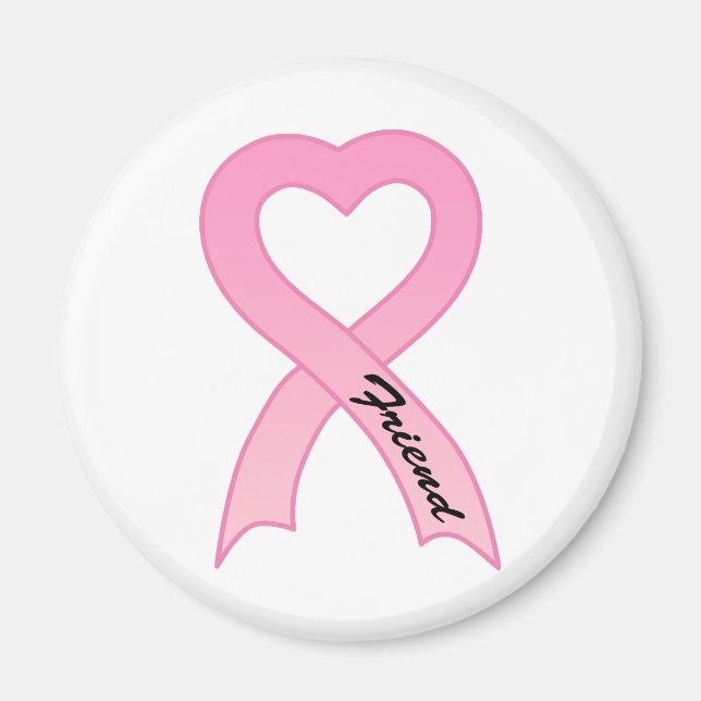 Aimant Amitié au ruban rose (Devant)