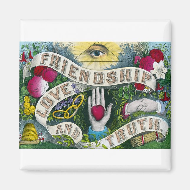 Aimant Amitié ou oeil omniprésent - symbole Vintage (Devant)