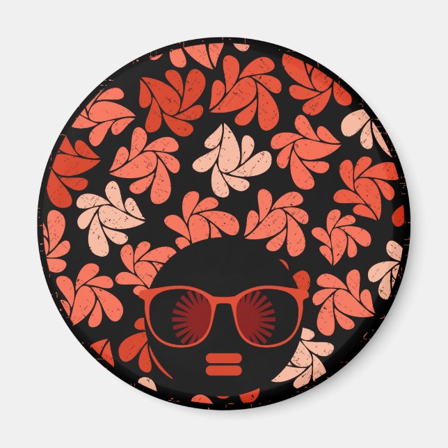 Aimant Amour Afro Rouge Corail Oreiller (Devant)