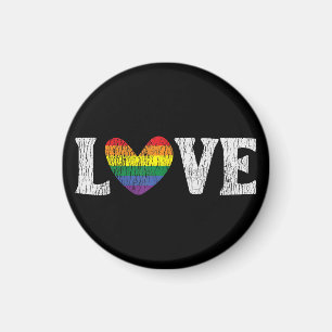 Aimant Amour Arc-en-ciel Vintage Fière Famille Gay Lesbie