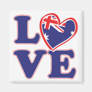 Aimant AMOUR-avec-Australie-Coeur