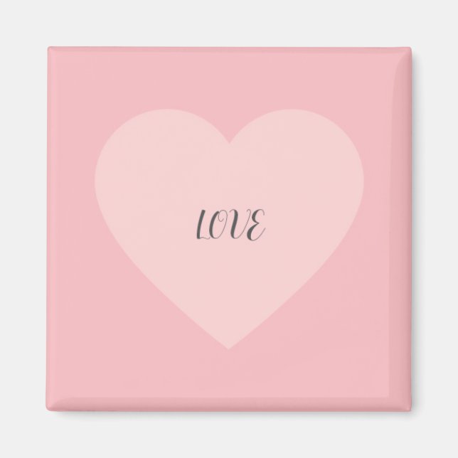 Aimant Amour Coeur Rose Design minimaliste (Devant)