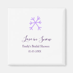 Aimant Amour dans la neige douche de mariée flocons de ne