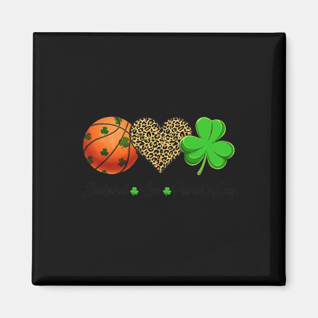 Aimant Amour de basket Saint Patrick's Day Shamrock Clove (Devant)