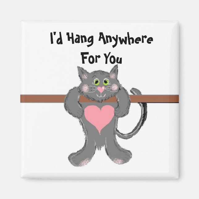 Aimant Amour de chat humour (Devant)