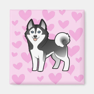 Aimant Amour de chien de traîneau sibérien/Malamute
