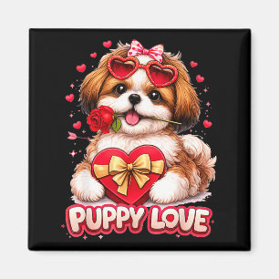 Aimant Amour de chiot Saint-Valentin Shih Tzu Chien Roman