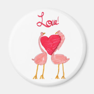 Aimant Amour de Flamant rose