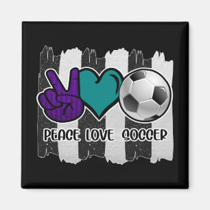 Aimant Amour de foot rayé noir et blanc