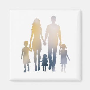 Aimant Amour de la famille Bonne vie Illustration Silhoue