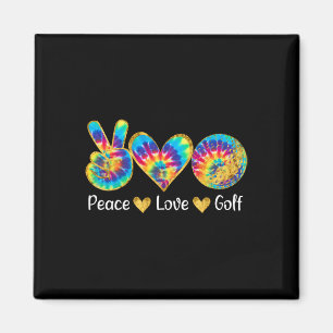 Aimant Amour de la paix Golf Drôle Tie Dye Amateurs de Go