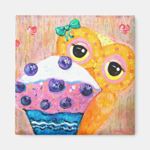 Aimant Amour de petit gâteau de myrtille
