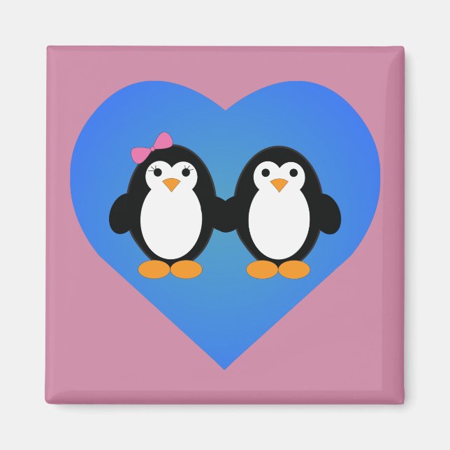 Aimant Amour des pingouins (Devant)