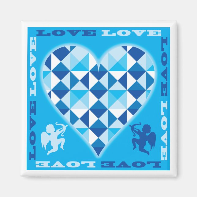 Aimant Amour (Diamant Bleu) (Devant)
