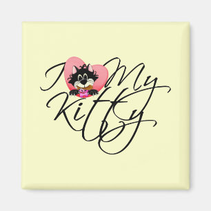Aimant Amour du rose I mes T-shirts et cadeaux de Kitty