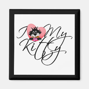 Aimant Amour du rose I mes T-shirts et cadeaux de Kitty