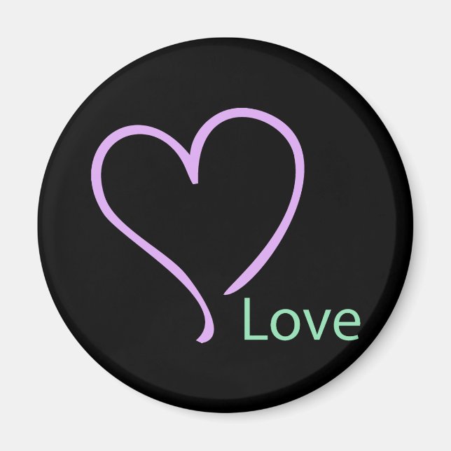 Aimant Amour et cœur simples (Devant)
