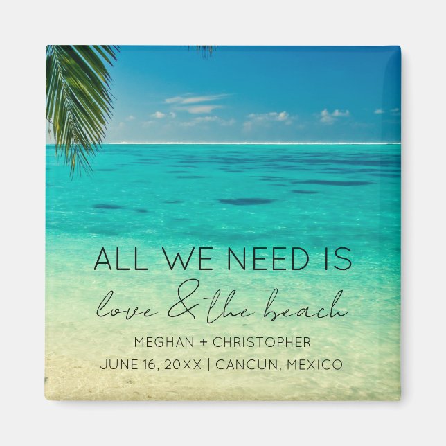 Aimant Amour et mariage sur la plage Faveur (Devant)