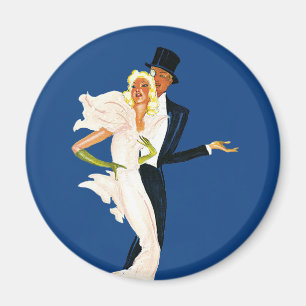 Aimant Amour et romance vintage, couple de mariage modern