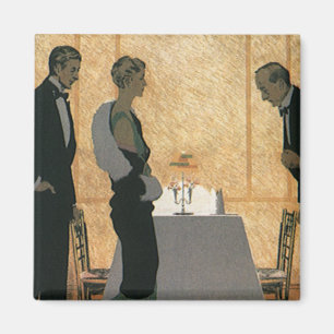 Aimant Amour et romance vintage, dîner élégant de couple