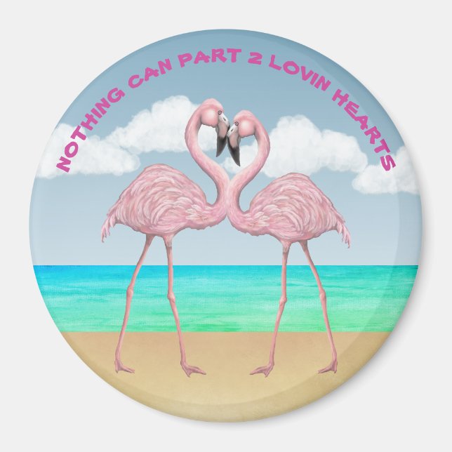 Aimant Amour Flamant rose (Devant)