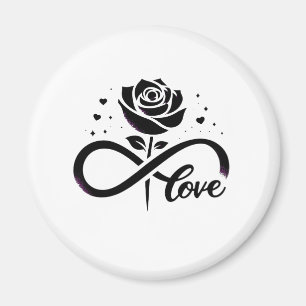 Aimant Amour Infini Rose Noire - Amour Romantique Éternel