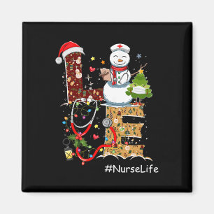 Aimant Amour Infirmière Vie Bonhomme de Neige Noël Pour I