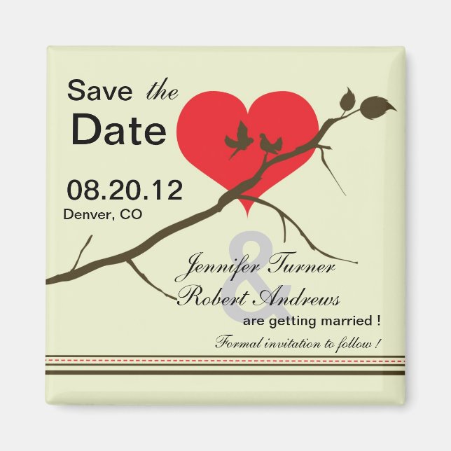 Aimant Amour -Magnet Réservez la date-2 (Devant)