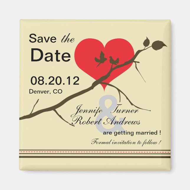 Aimant Amour -Magnet Réservez la date-4 (Devant)