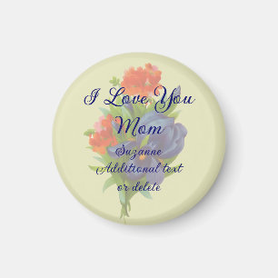 Aimant Amour Maman Fleur Iris Personnalisé