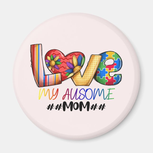 Aimant Amour Maman Sensibilisation sur l'autisme pour les (Devant)