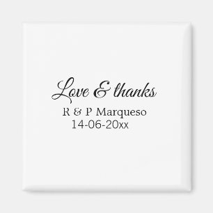 Aimant Amour & merci ajoutez nom du couple mariage ajoute
