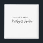 Aimant Amour & merci nom du couple mariage simple minimal<br><div class="desc">conception filaire</div>