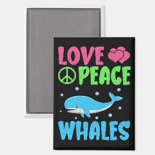 Aimant Amour Paix Baleines mignonnes Animaux de mer Balei