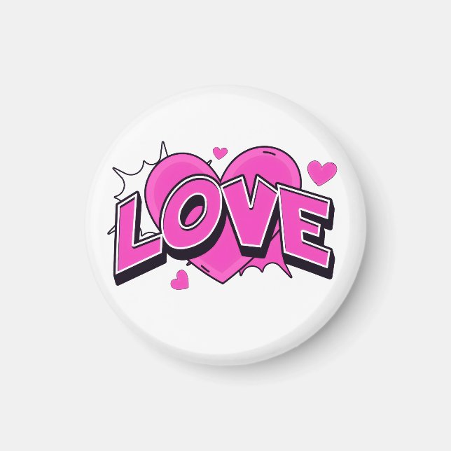 Aimant AMOUR Petit, 3,2 cm (1,25") (Devant)