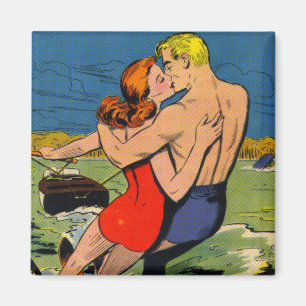 Aimant Amour sur des skis