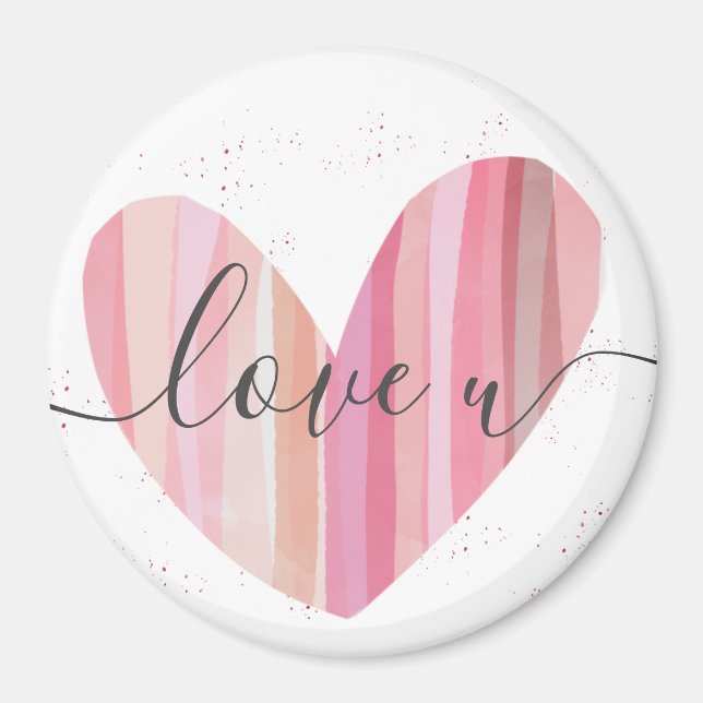 Aimant amour U Cute Rose Coeur texturé (Devant)
