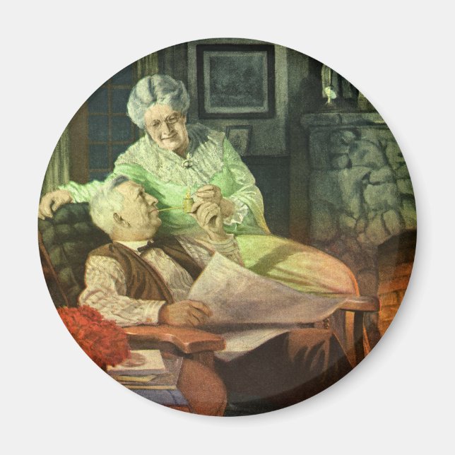 Aimant Amour vintage et romance; Grands-parents romantiqu (Devant)