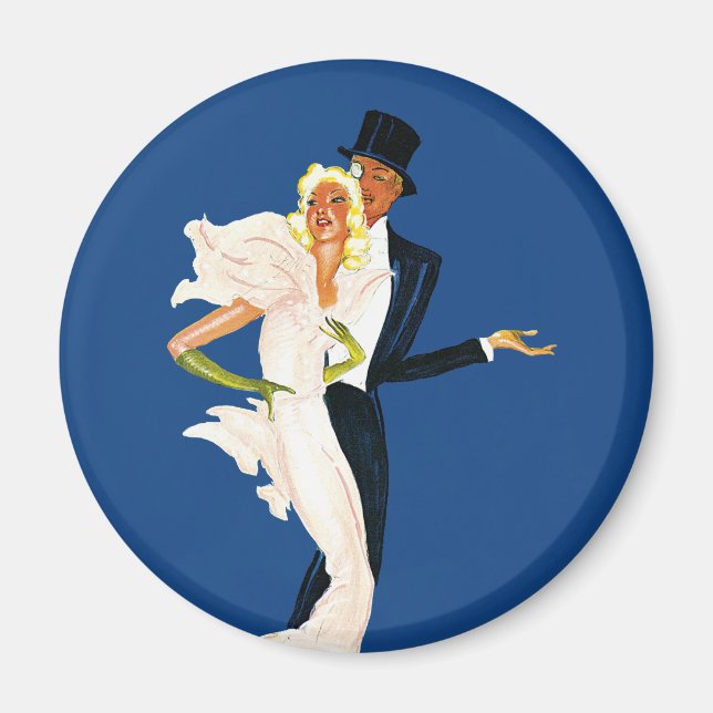 Aimant Amour vintage et romance, Mariage moderne Couple (Devant)